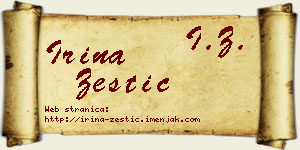 Irina Žestić vizit kartica